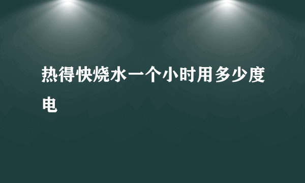 热得快烧水一个小时用多少度电