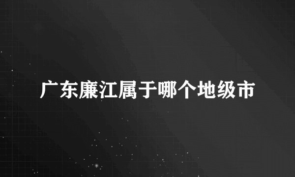 广东廉江属于哪个地级市