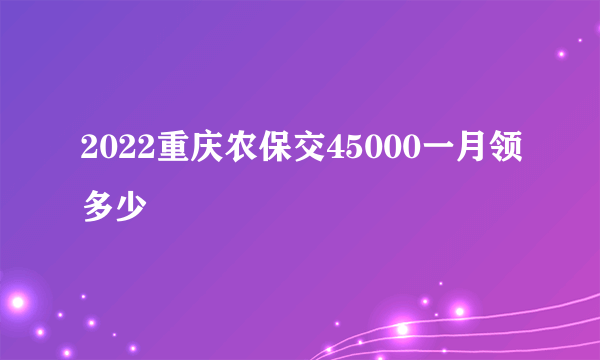 2022重庆农保交45000一月领多少