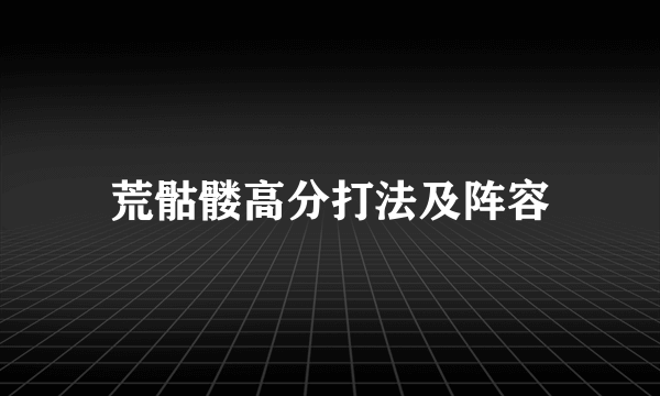 荒骷髅高分打法及阵容