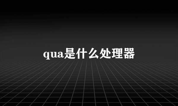 qua是什么处理器