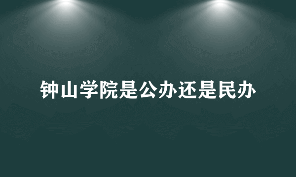 钟山学院是公办还是民办