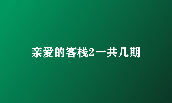 亲爱的客栈2一共几期