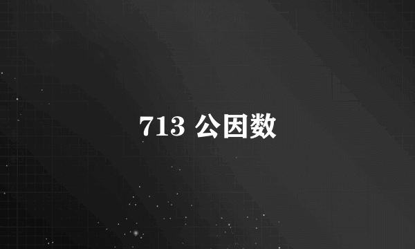 713 公因数