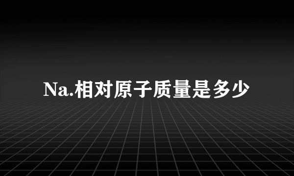 Na.相对原子质量是多少