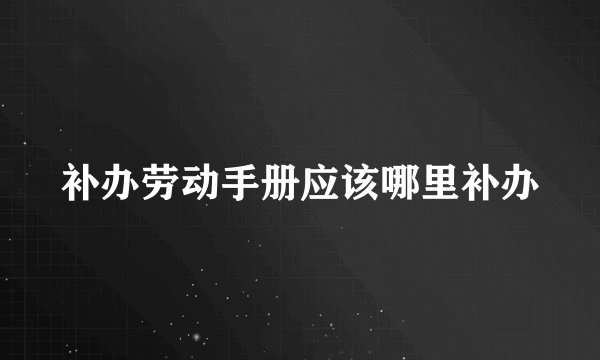 补办劳动手册应该哪里补办