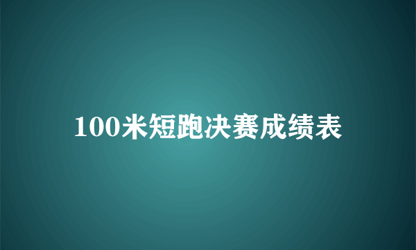 100米短跑决赛成绩表