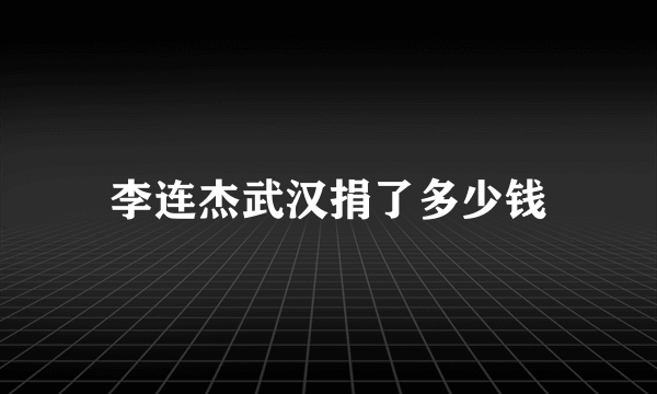 李连杰武汉捐了多少钱