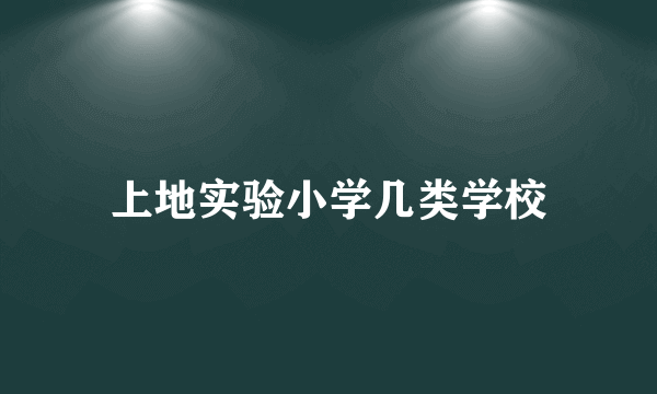 上地实验小学几类学校