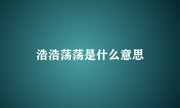 浩浩荡荡是什么意思