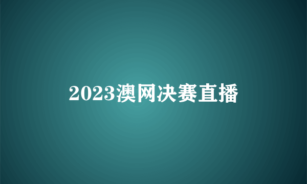 2023澳网决赛直播