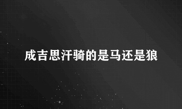 成吉思汗骑的是马还是狼