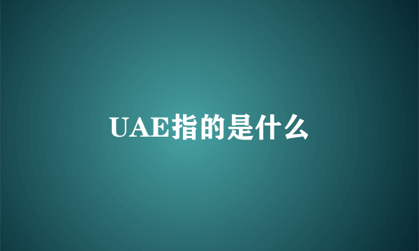 UAE指的是什么