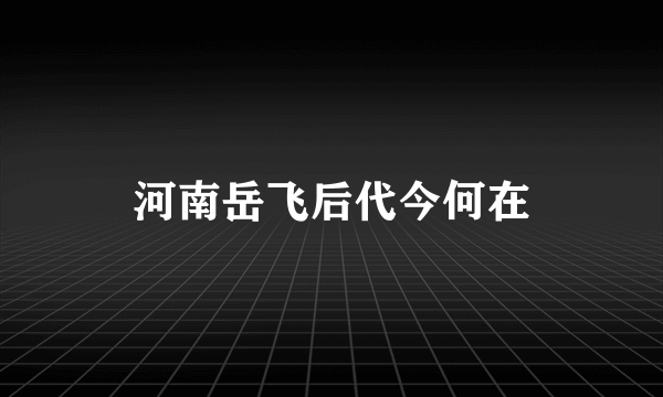 河南岳飞后代今何在