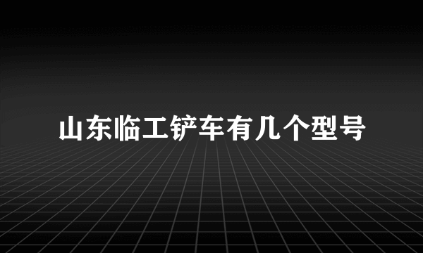 山东临工铲车有几个型号