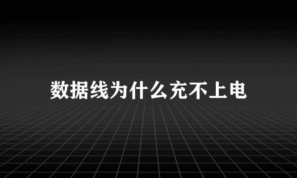 数据线为什么充不上电