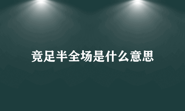 竞足半全场是什么意思