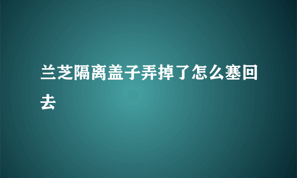 兰芝隔离盖子弄掉了怎么塞回去