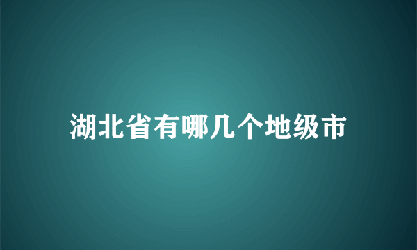 湖北省有哪几个地级市