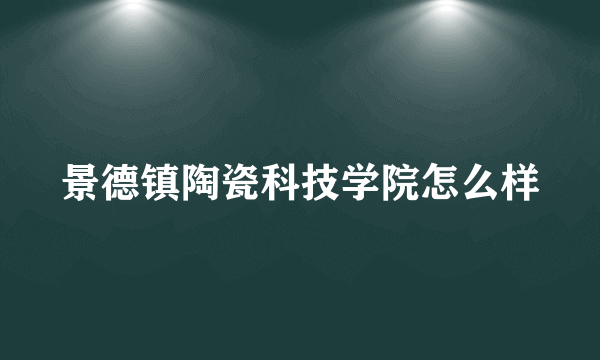 景德镇陶瓷科技学院怎么样