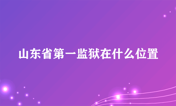 山东省第一监狱在什么位置