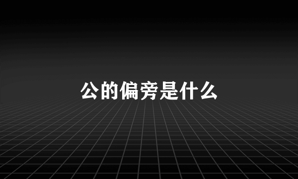 公的偏旁是什么