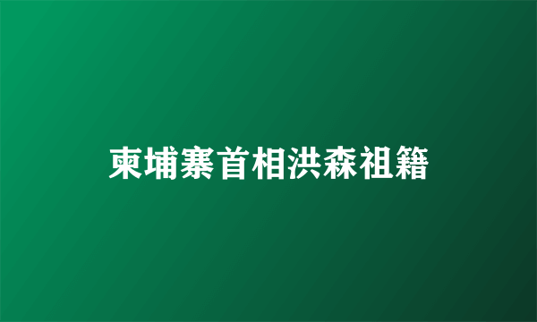 柬埔寨首相洪森祖籍