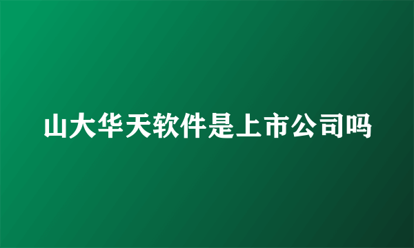 山大华天软件是上市公司吗