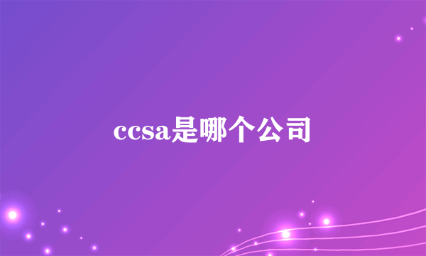 ccsa是哪个公司