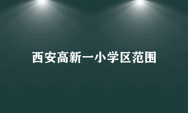 西安高新一小学区范围