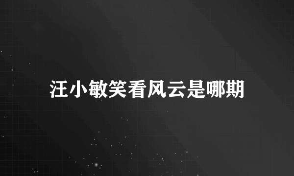 汪小敏笑看风云是哪期