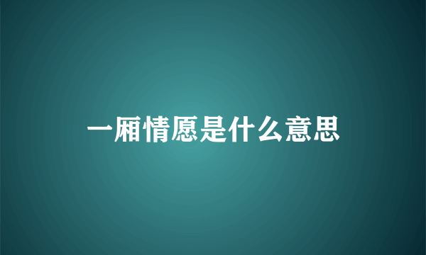 一厢情愿是什么意思