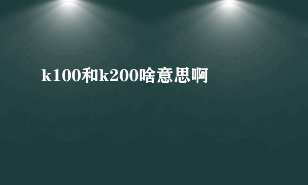 k100和k200啥意思啊