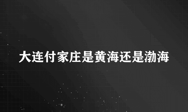 大连付家庄是黄海还是渤海