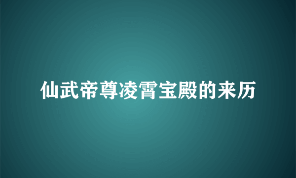 仙武帝尊凌霄宝殿的来历