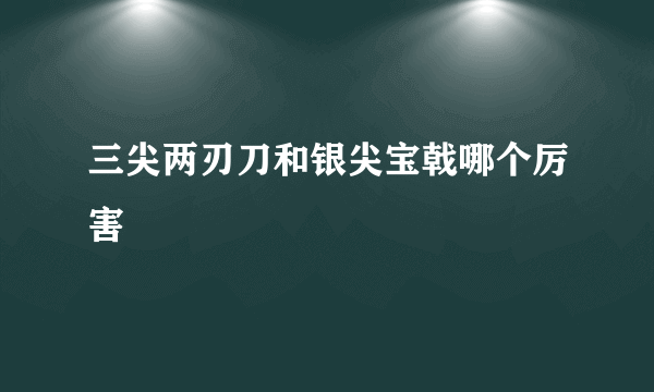 三尖两刃刀和银尖宝戟哪个厉害