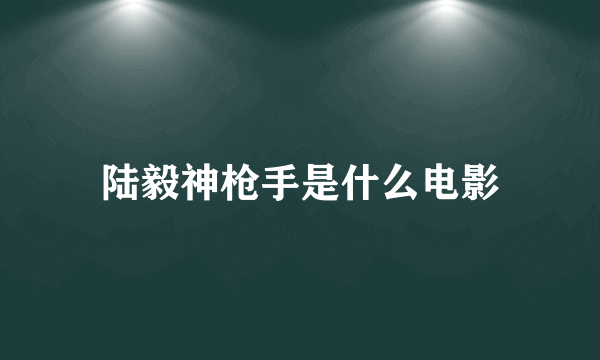 陆毅神枪手是什么电影