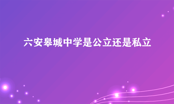 六安皋城中学是公立还是私立