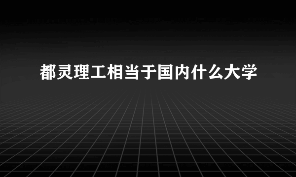 都灵理工相当于国内什么大学