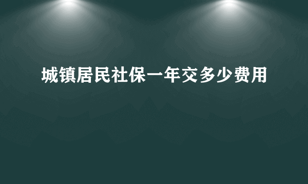 城镇居民社保一年交多少费用