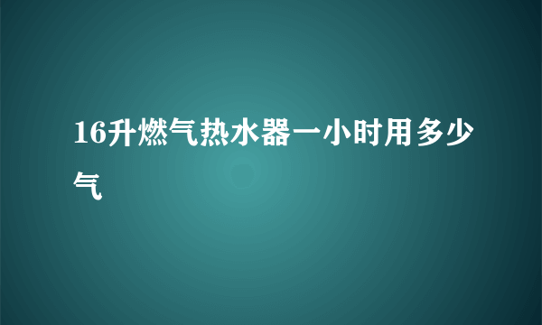 16升燃气热水器一小时用多少气