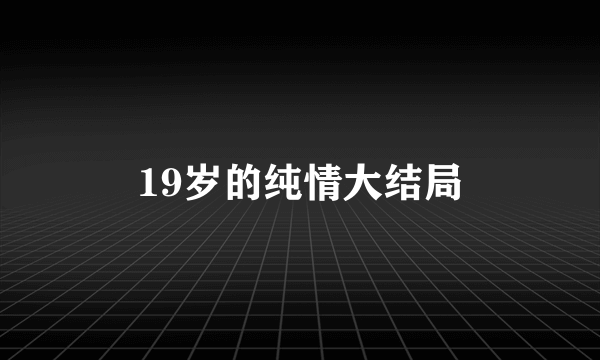 19岁的纯情大结局