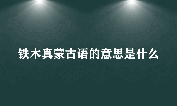 铁木真蒙古语的意思是什么