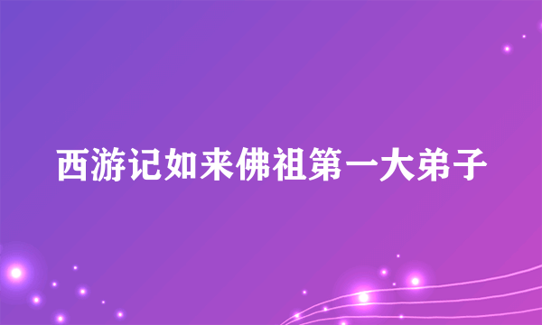 西游记如来佛祖第一大弟子