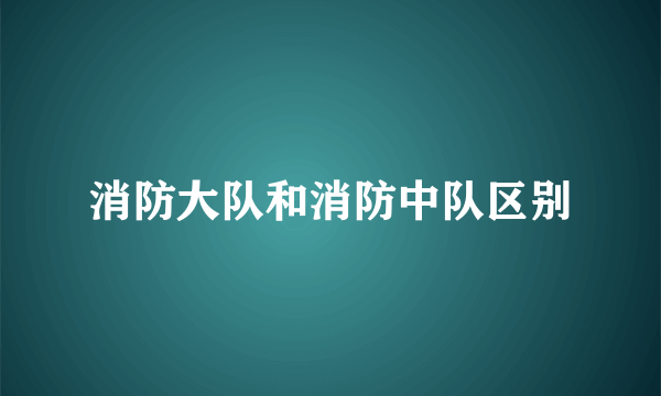 消防大队和消防中队区别