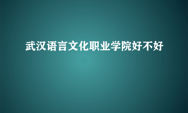 武汉语言文化职业学院好不好