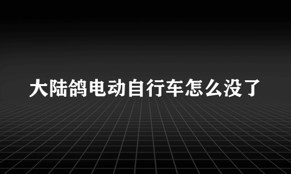 大陆鸽电动自行车怎么没了