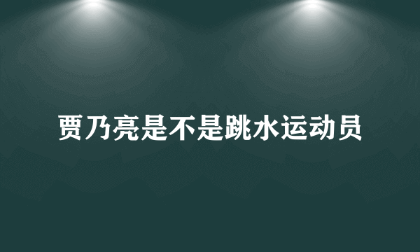 贾乃亮是不是跳水运动员