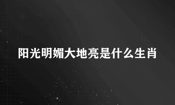 阳光明媚大地亮是什么生肖