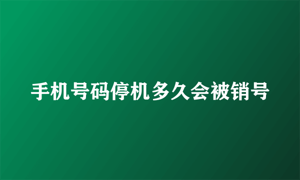 手机号码停机多久会被销号